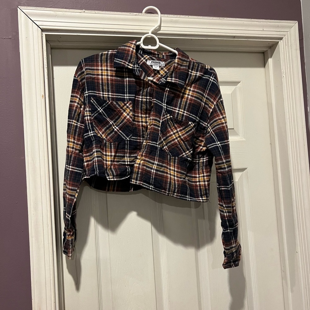 Rsq cropped flannel medium